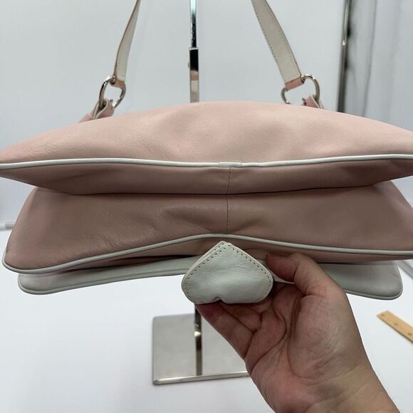 Dolce and Gabbana Lambskin Baby Pink and White Double Pocket Shoulder Bag - Picture 10 of 16